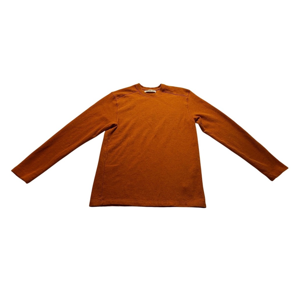 Old Navy Mens Burnt Orange Thermal Ribbed Long Sleeve Crewneck Sweater Size M